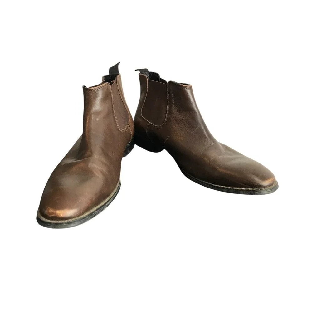 Bar III Becket Chelsea Ankle Boot Men's 10.5M Dark Brown Leather Classic Pull On